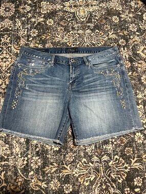 Lucky Brand Embellished Light Blue Denim Laguna Shorts